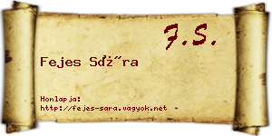 Fejes Sára névjegykártya