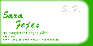 sara fejes business card